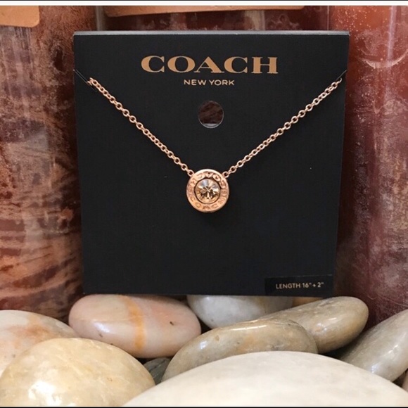 🎁🆕SALE!*Coach Open Circle Stone Strand Necklace Gold - Picture 4 of 7